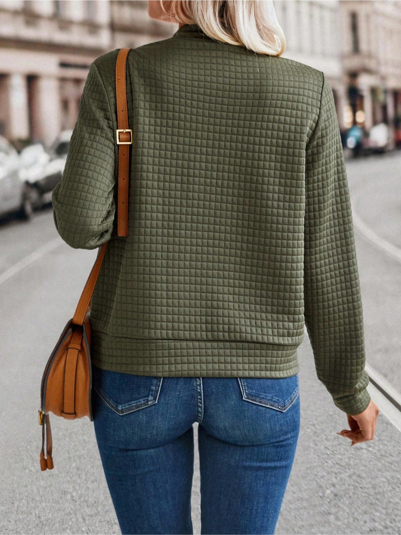 Veste décontractée à manches longues et zip court