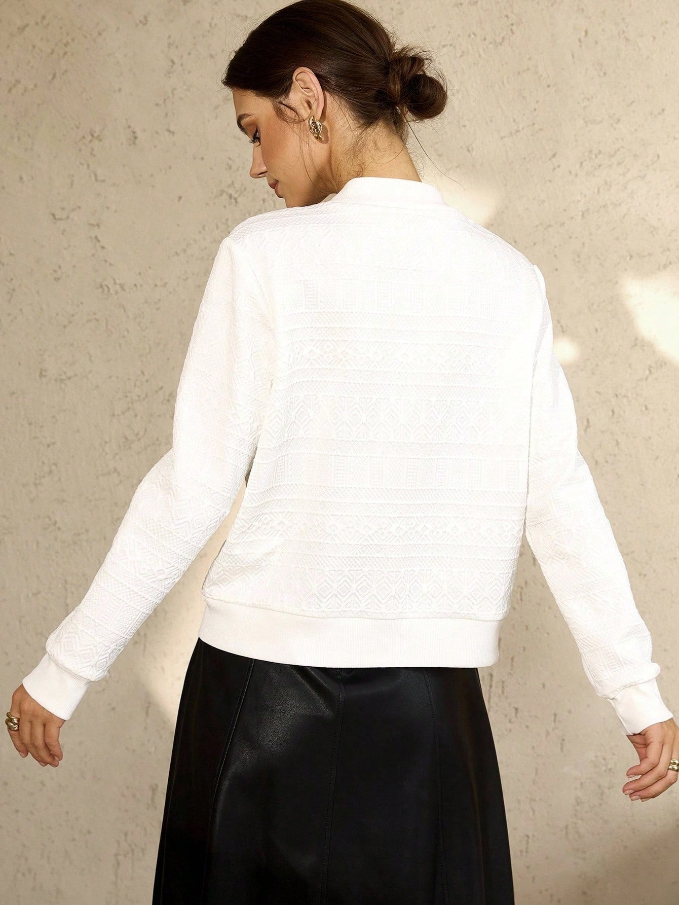 Veste décontractée à manches longues et zip court