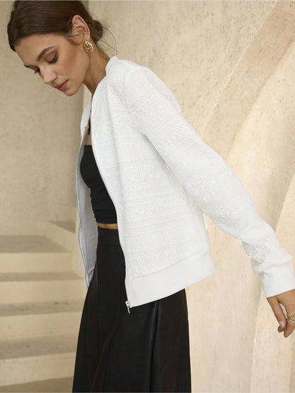 Veste décontractée à manches longues et zip court